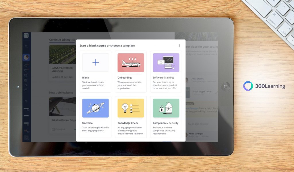 360Learning dashboard