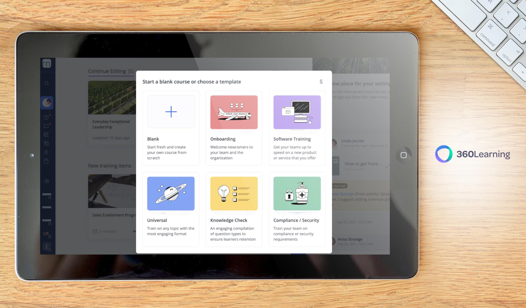 360Learning dashboard