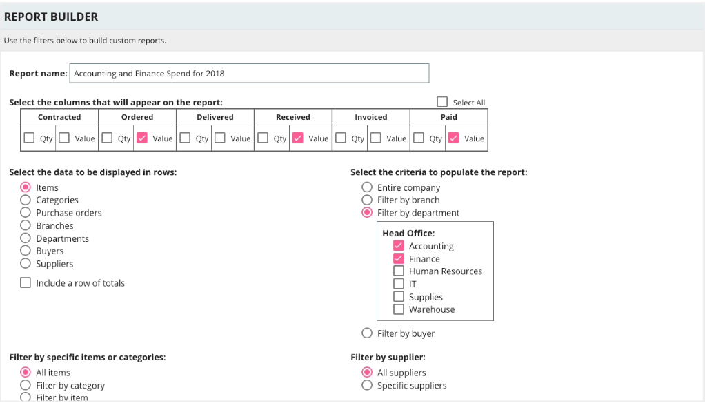 Tradogram Report Builder