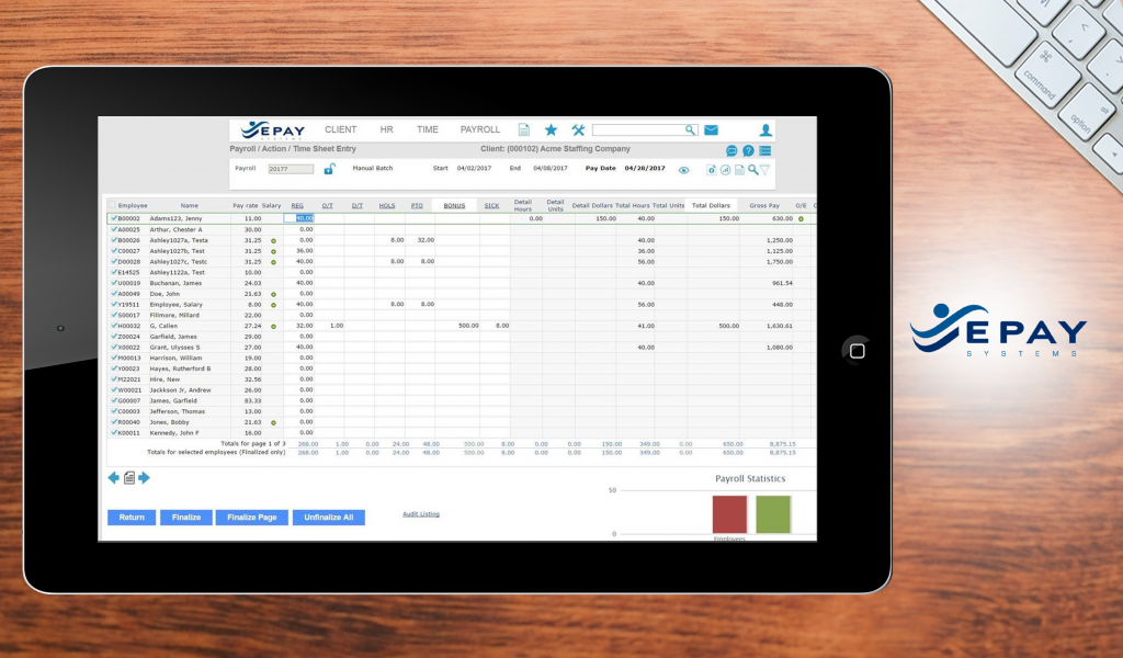EPAY-Systems dashboard