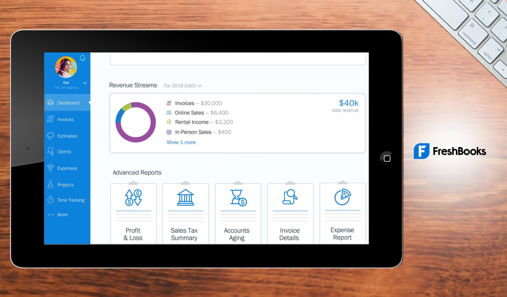 Freshbooks dashboard