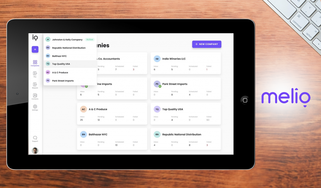 Melio dashboard