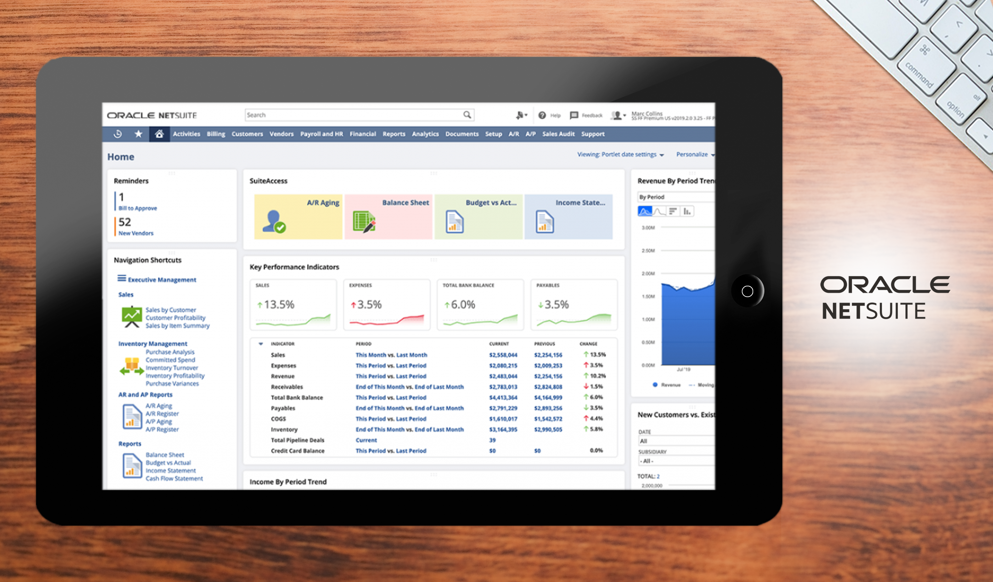 NetSuite ERP dashboard