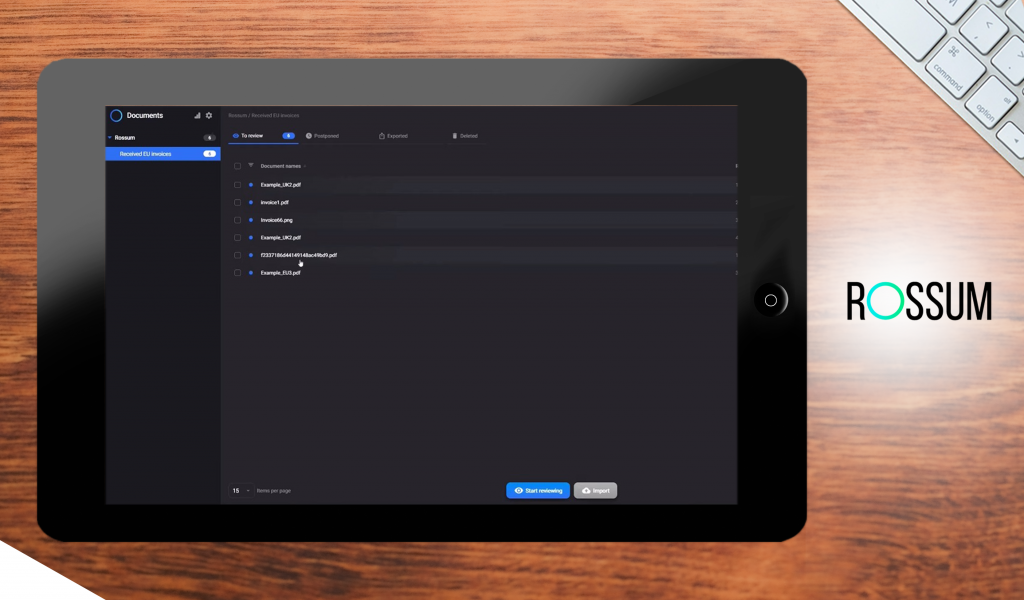 Rossum dashboard
