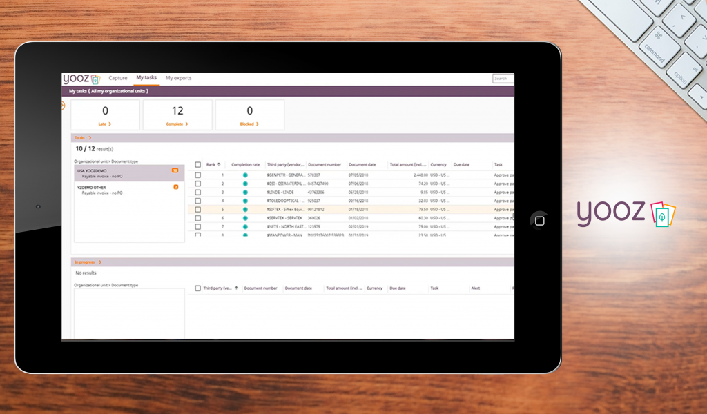 Yooz dashboard
