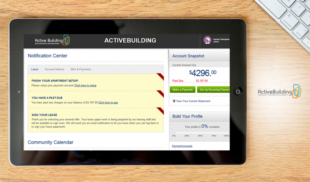 ActiveBuilding dashboard