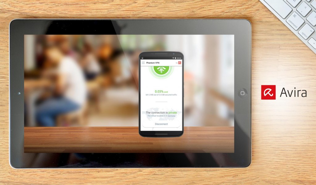 Avira Phantom VPN dashboard