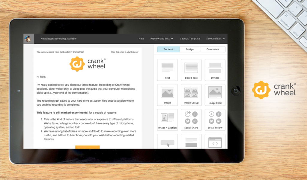Crankwheel dashboard