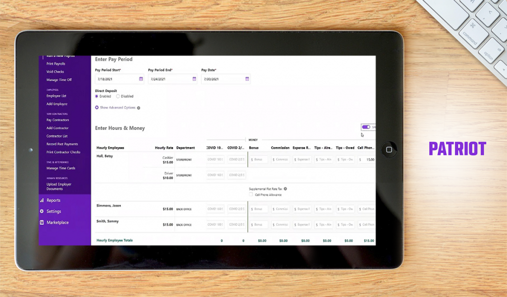 patriot software dashboard