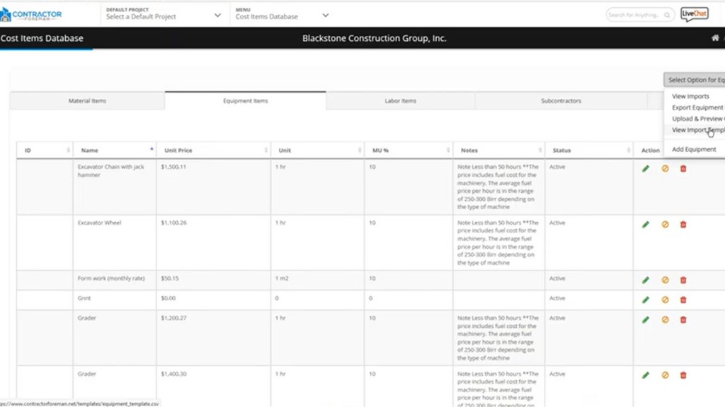 Equipment management: contractor foreman vs. procore