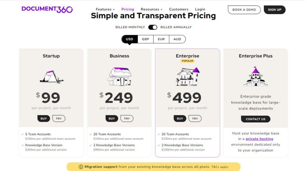 Pricing: document360 vs. helpjuice