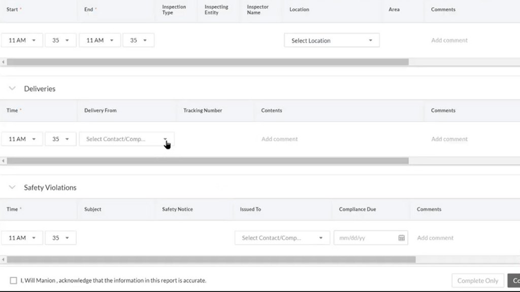 Inventory management; contractor foreman vs. procore