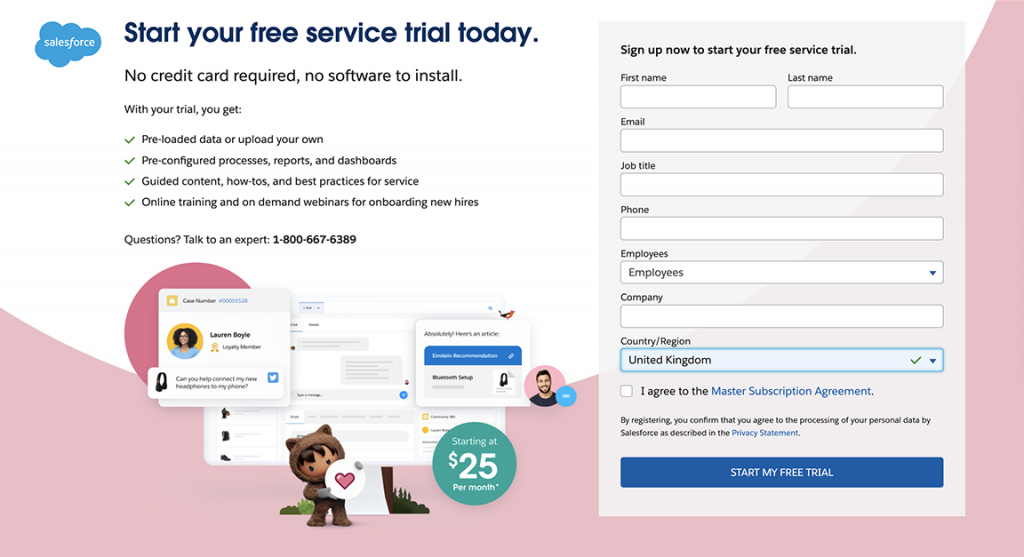 Salesforce Service Cloud Signup