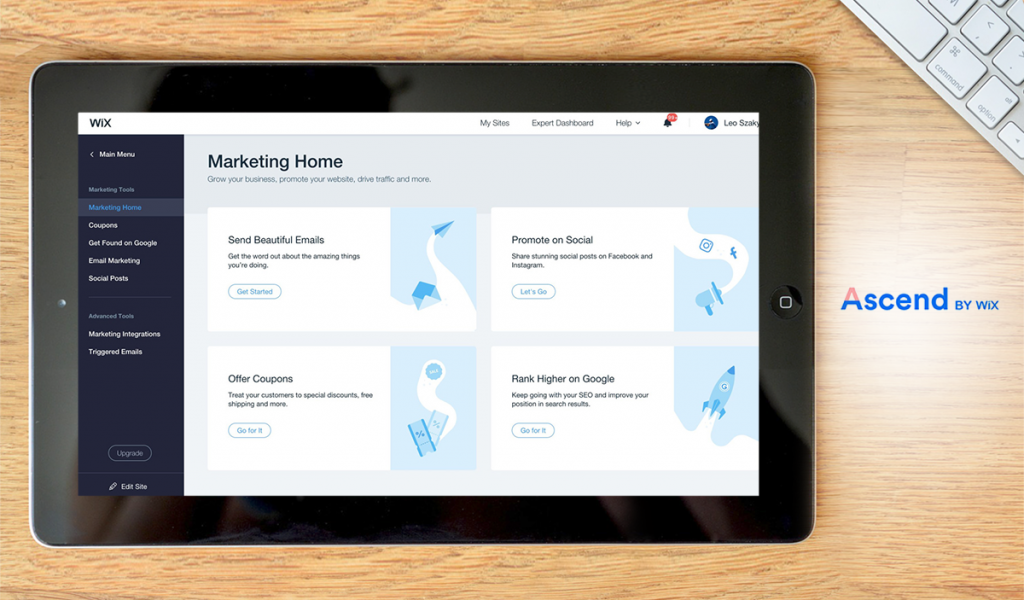 Wix Ascend dashboard