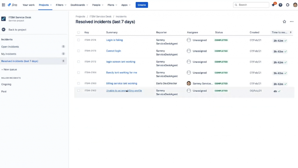 jira employee-facing interaface