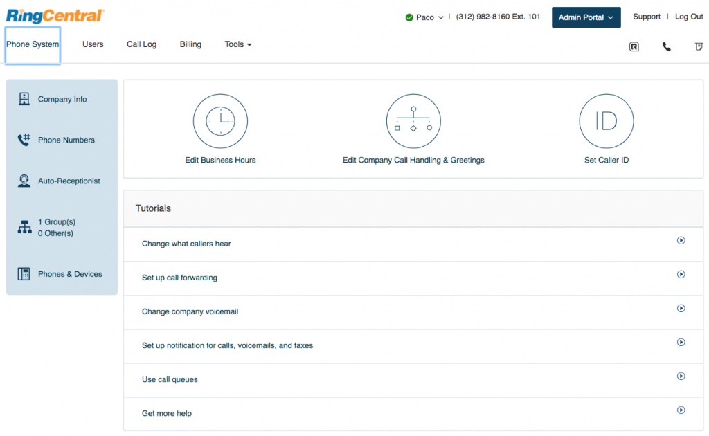 RingCentral contact management
