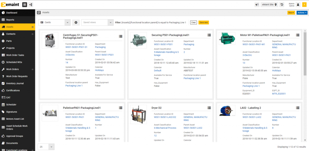 eMaint AM dashboard