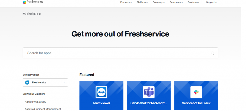 Freshservice apps marketplace