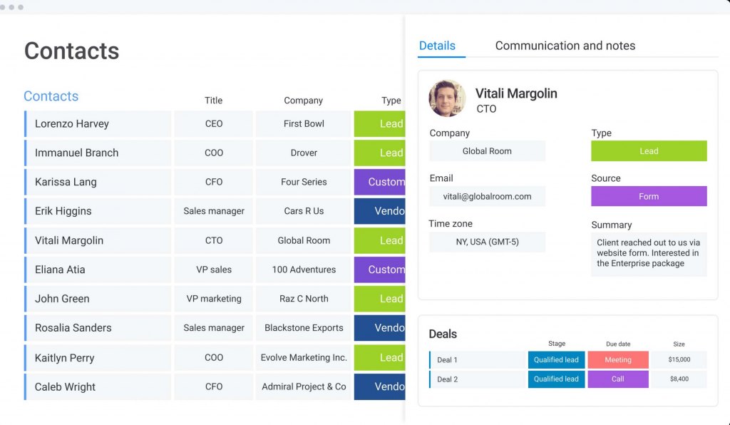 monday contact management