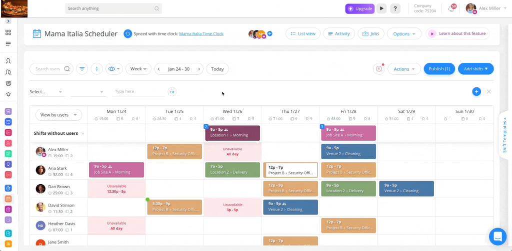 Managing multiple schedules - Connecteam