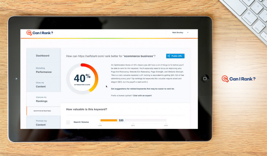 CanIRank dashboard