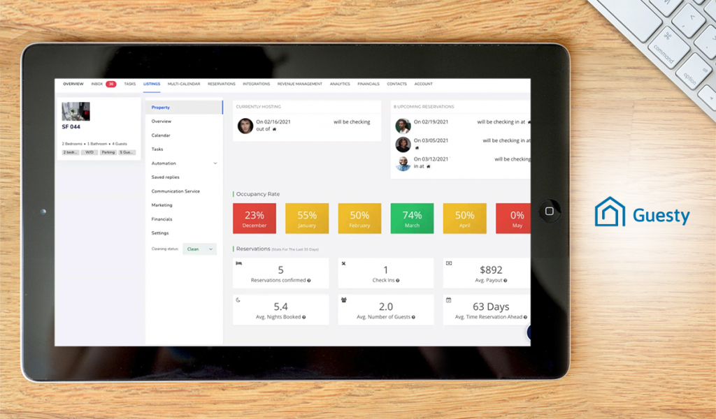 Guesty dashboard