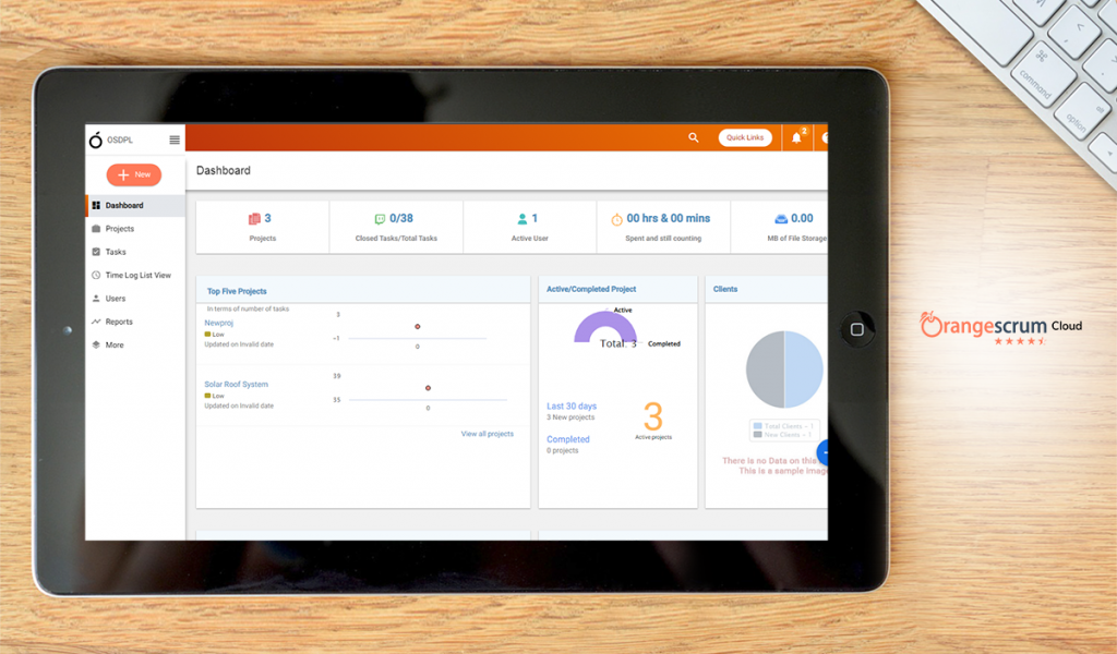 OrangeScrum Community Edition dashboard