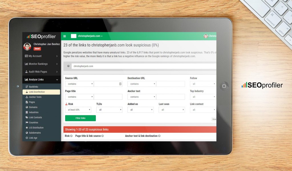 SEOprofiler dashboard