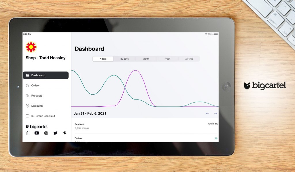 Big Cartel dashboard