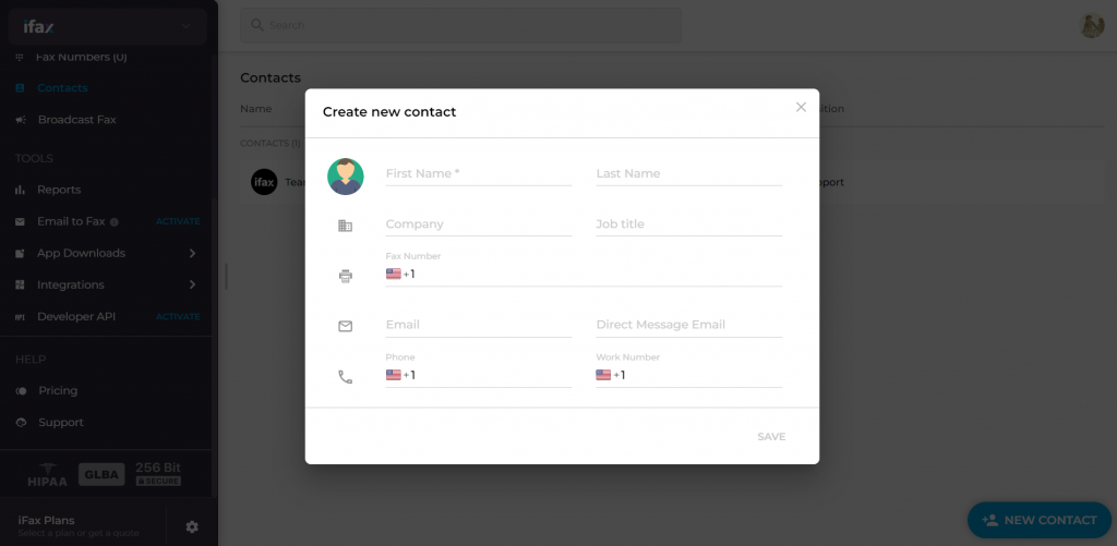 iFax Dashboard