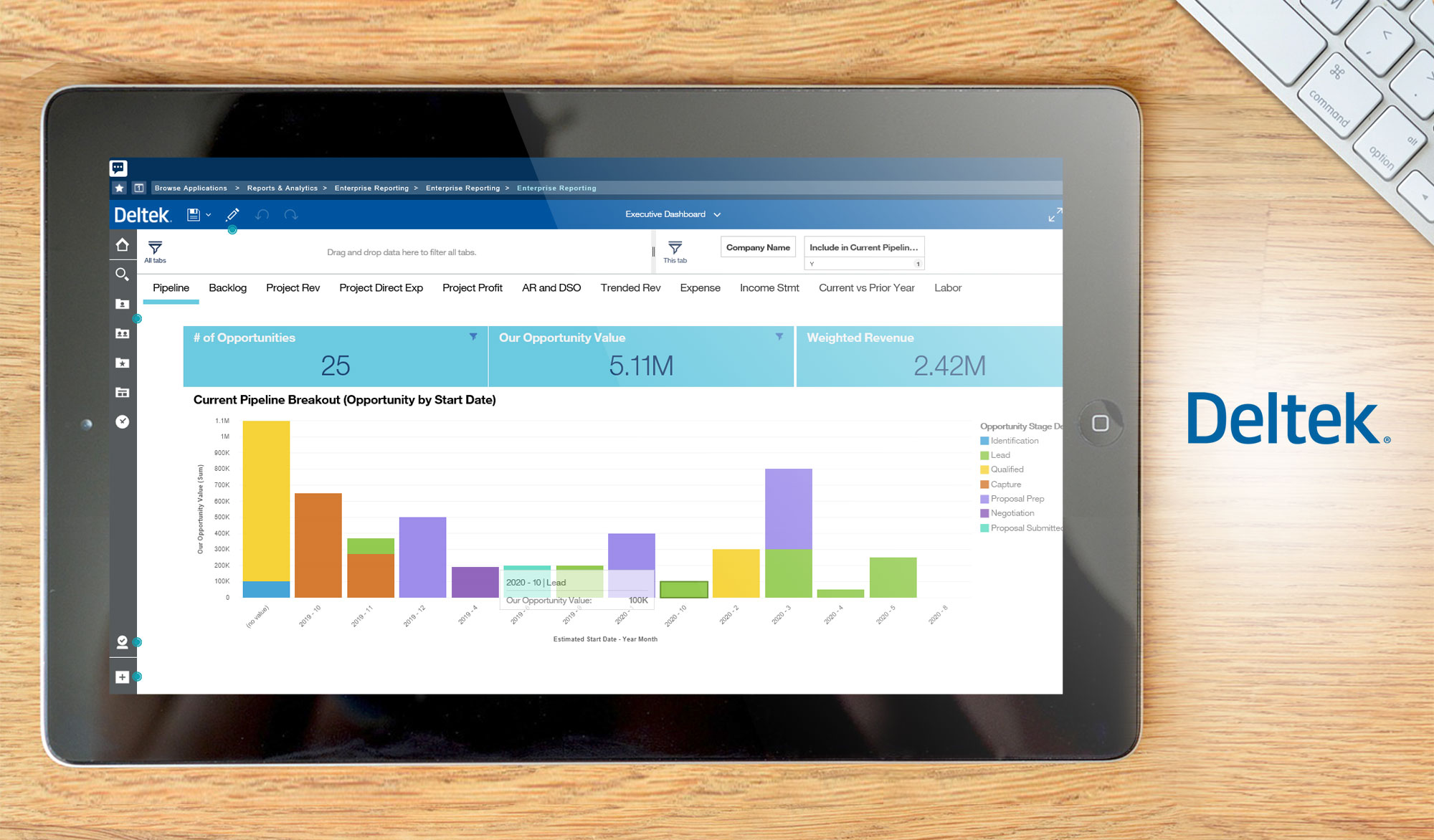 Deltek CostPoint dashboard