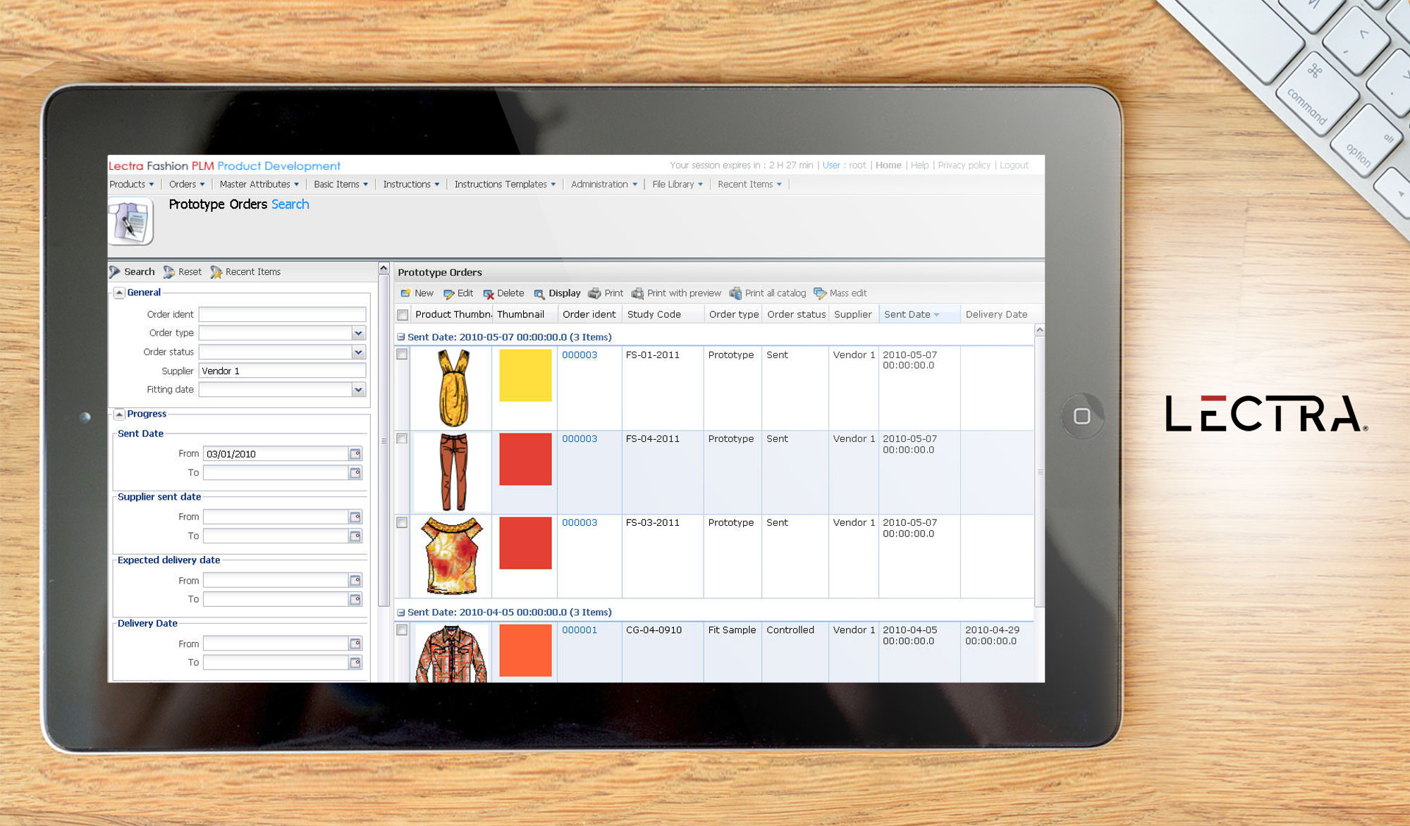 Lectra Fashion PLM dashboard