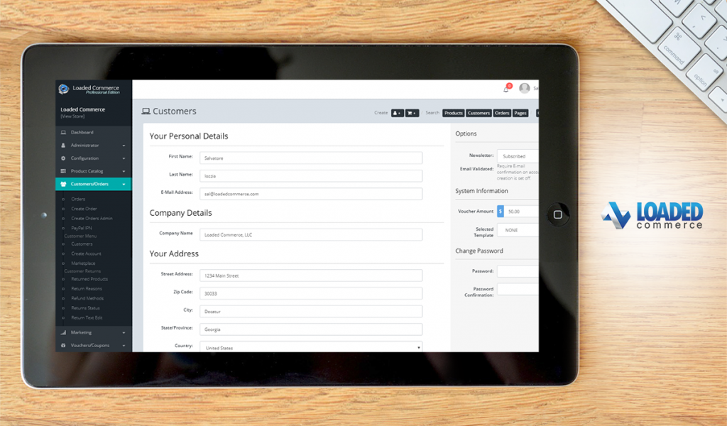 Loaded-Commerce dashboard