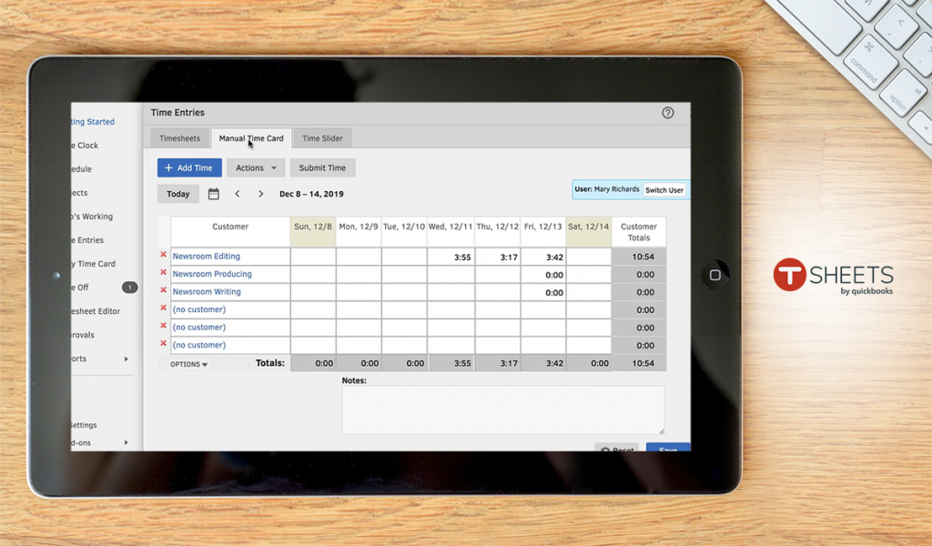 QuickBooks Time dashboard