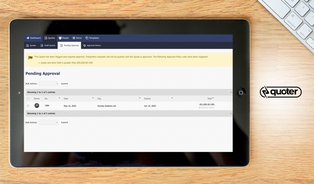 Quoter dashboard