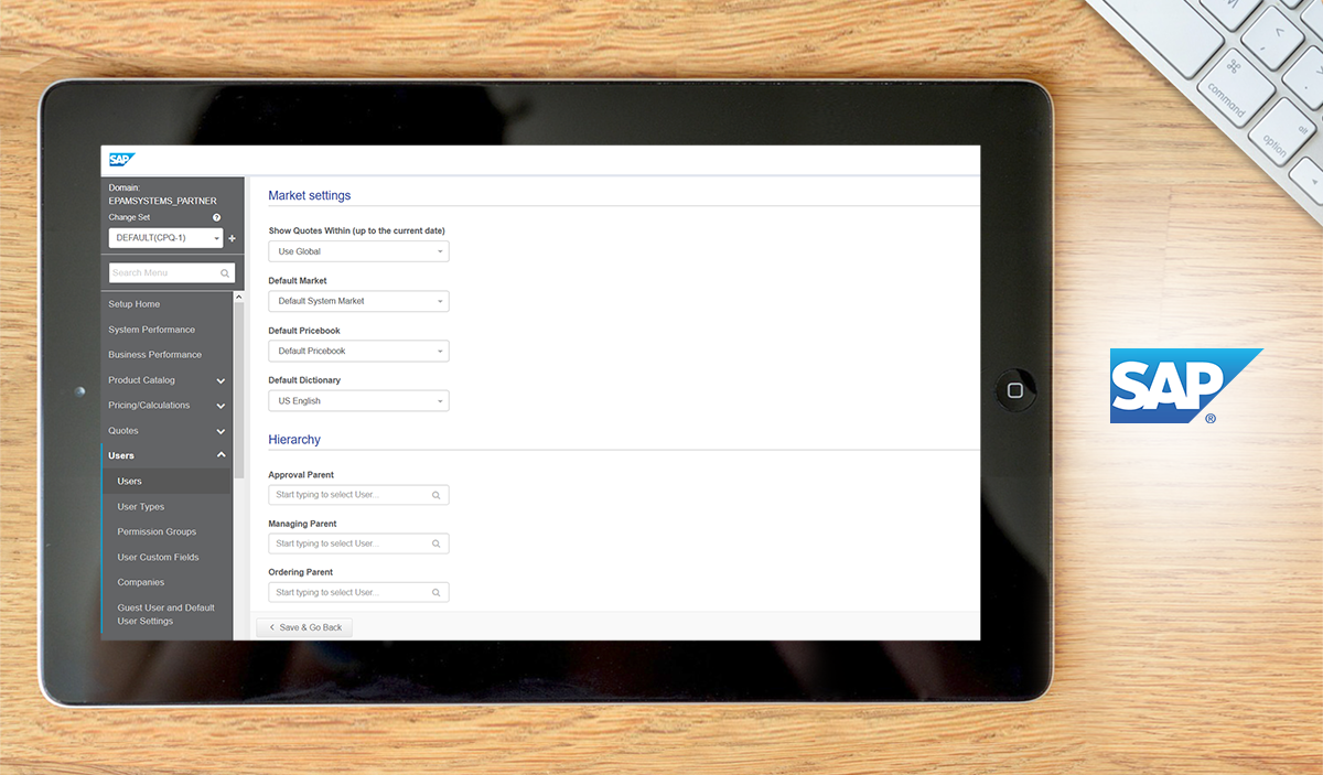 SAP CPQ dashboard