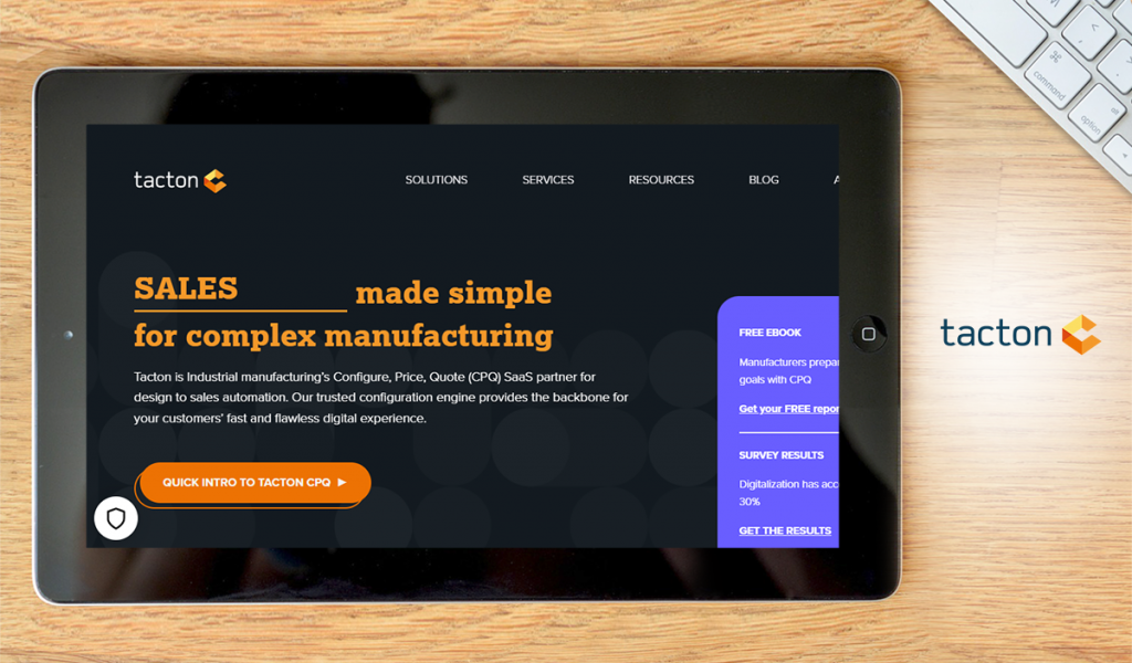 Tacton CPQ dashboard
