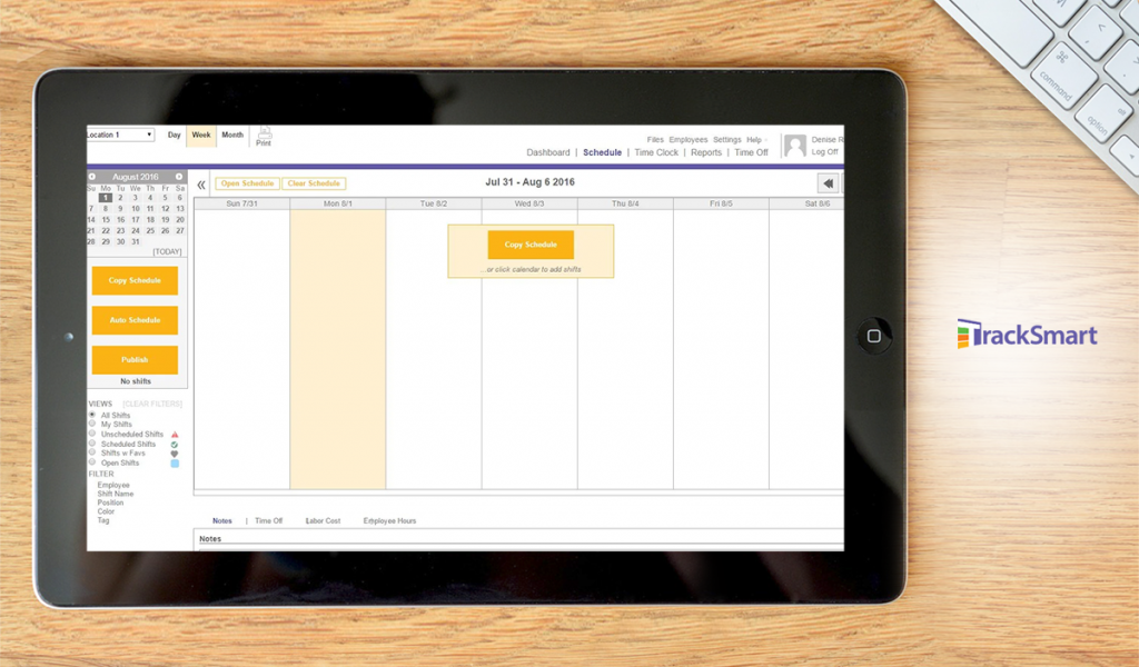 TrackSmart dashboard
