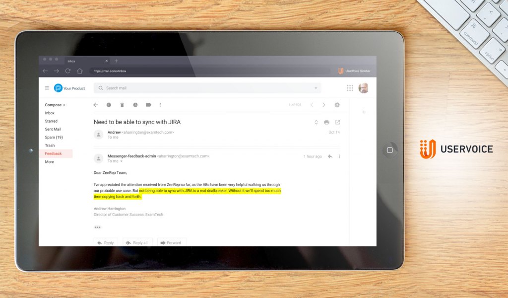 Uservoice dashboard