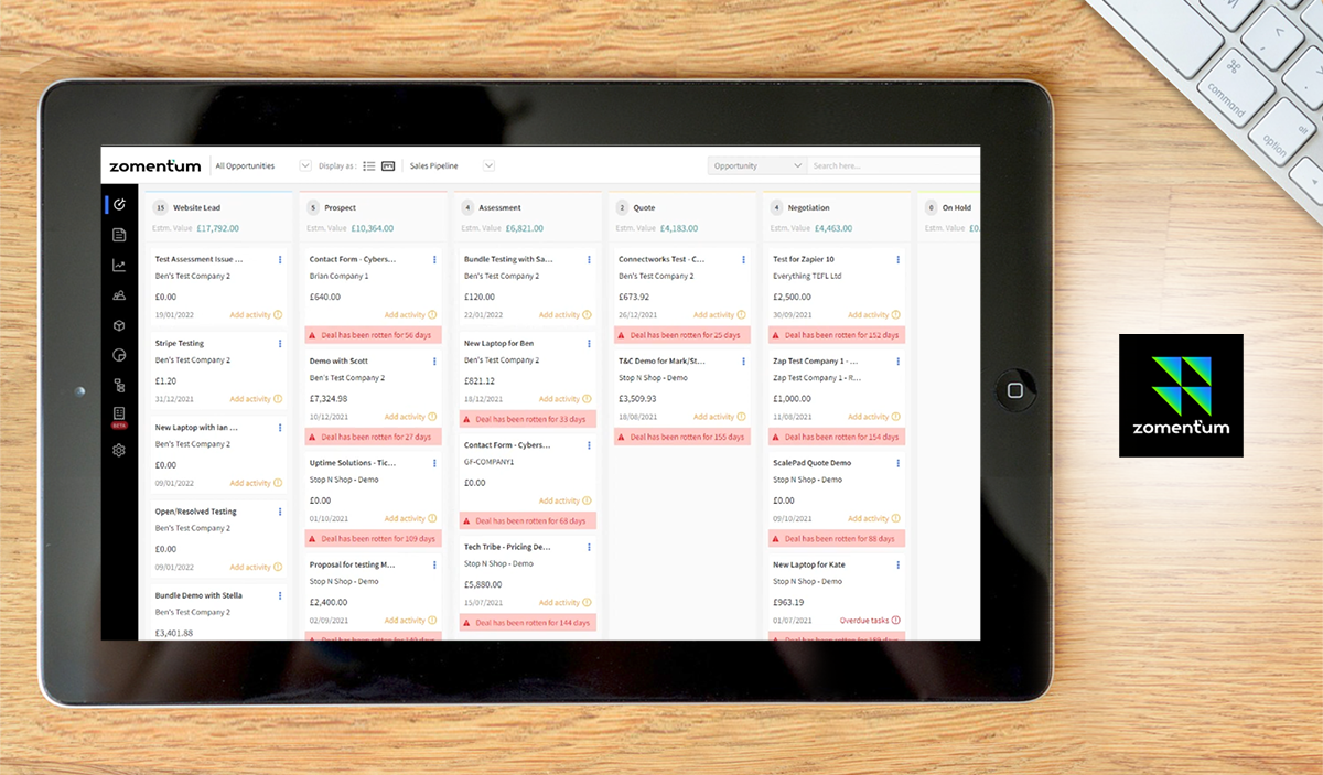 Zomentum dashboard