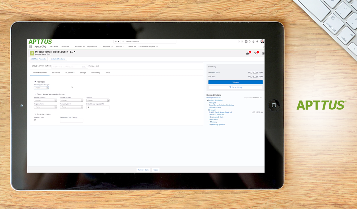 Apttus Intelligent CPQ dashboard