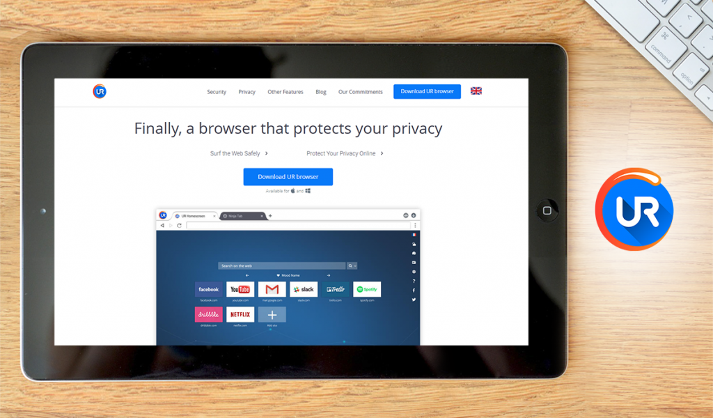 UR Browser dashboard