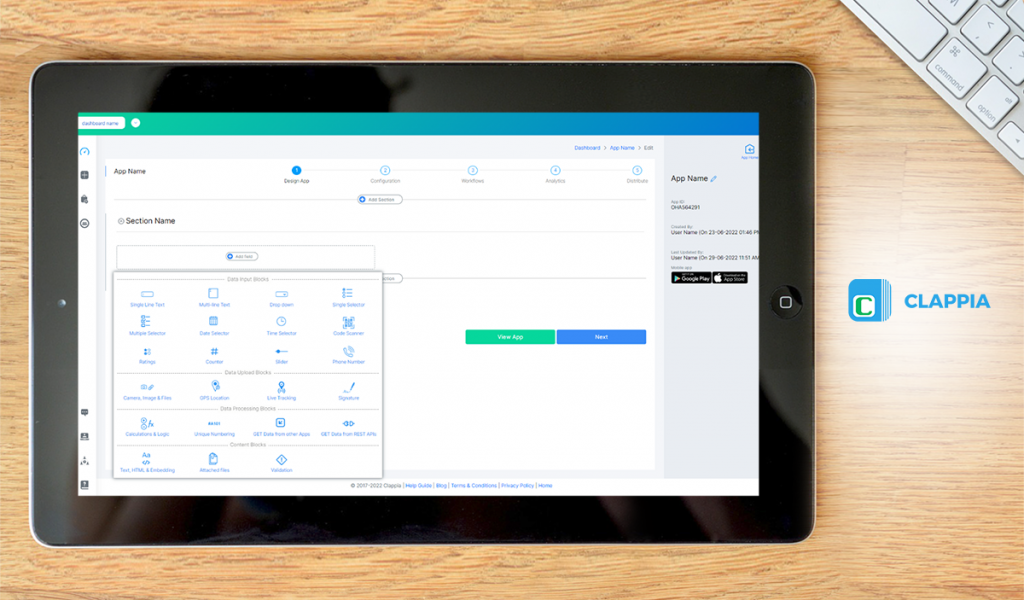 Clappia dashboard