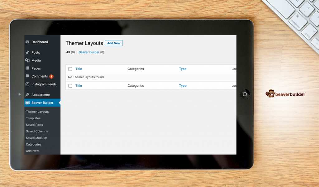 Beaver Builder dashboard