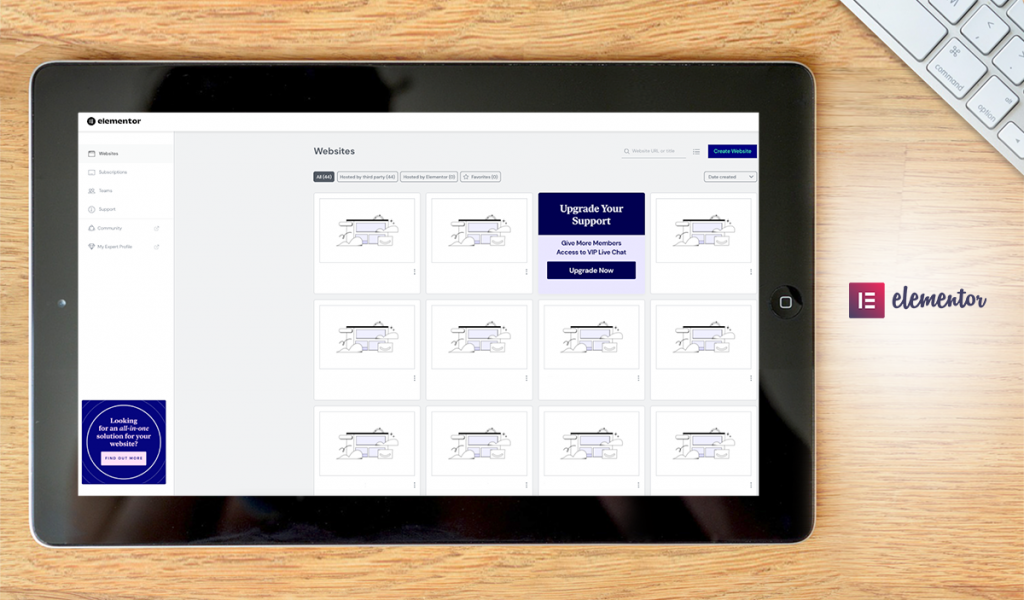 Elementor dashboard