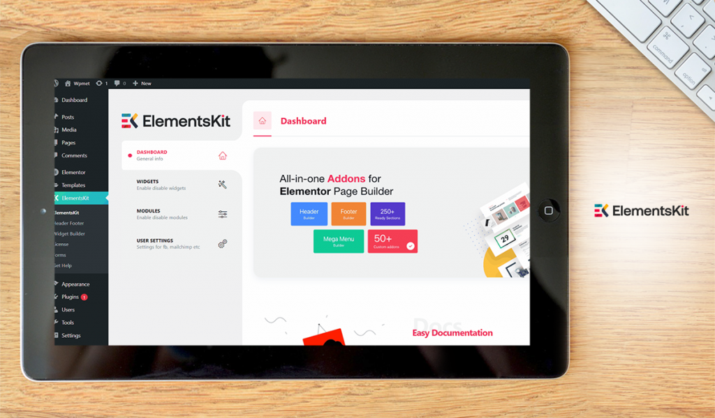 ElementsKit dashboard