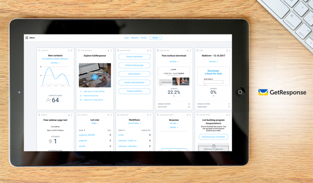 GetResponse dashboard