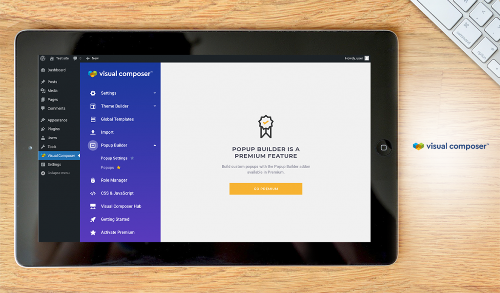 Visual Composer Website Builder dashboard