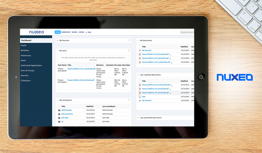 Nuxeo Platform dashboard