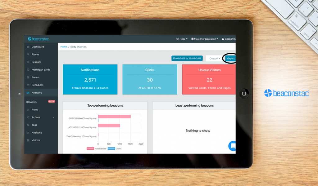 Beaconstac dashboard